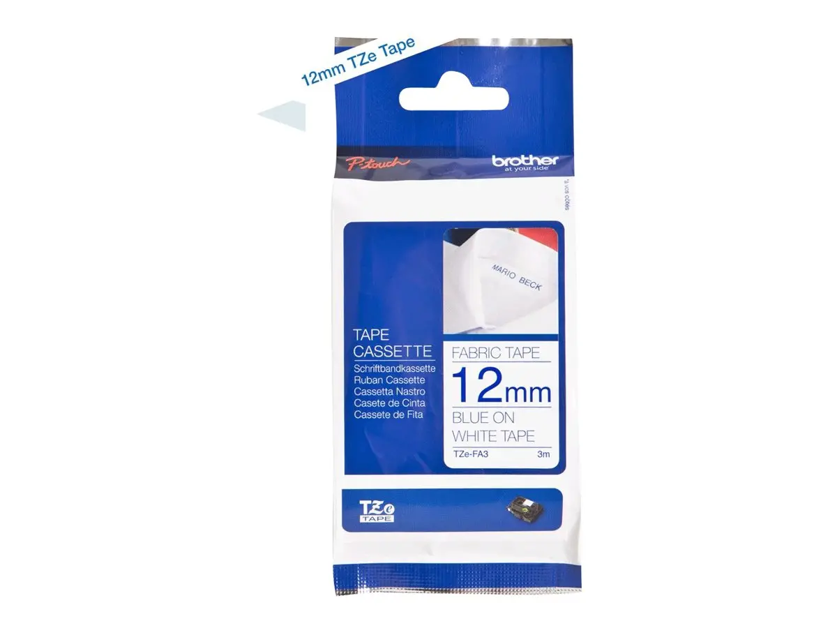 Лента TZ Fabric Tape 12mm Black on White for P-Touch - image 3