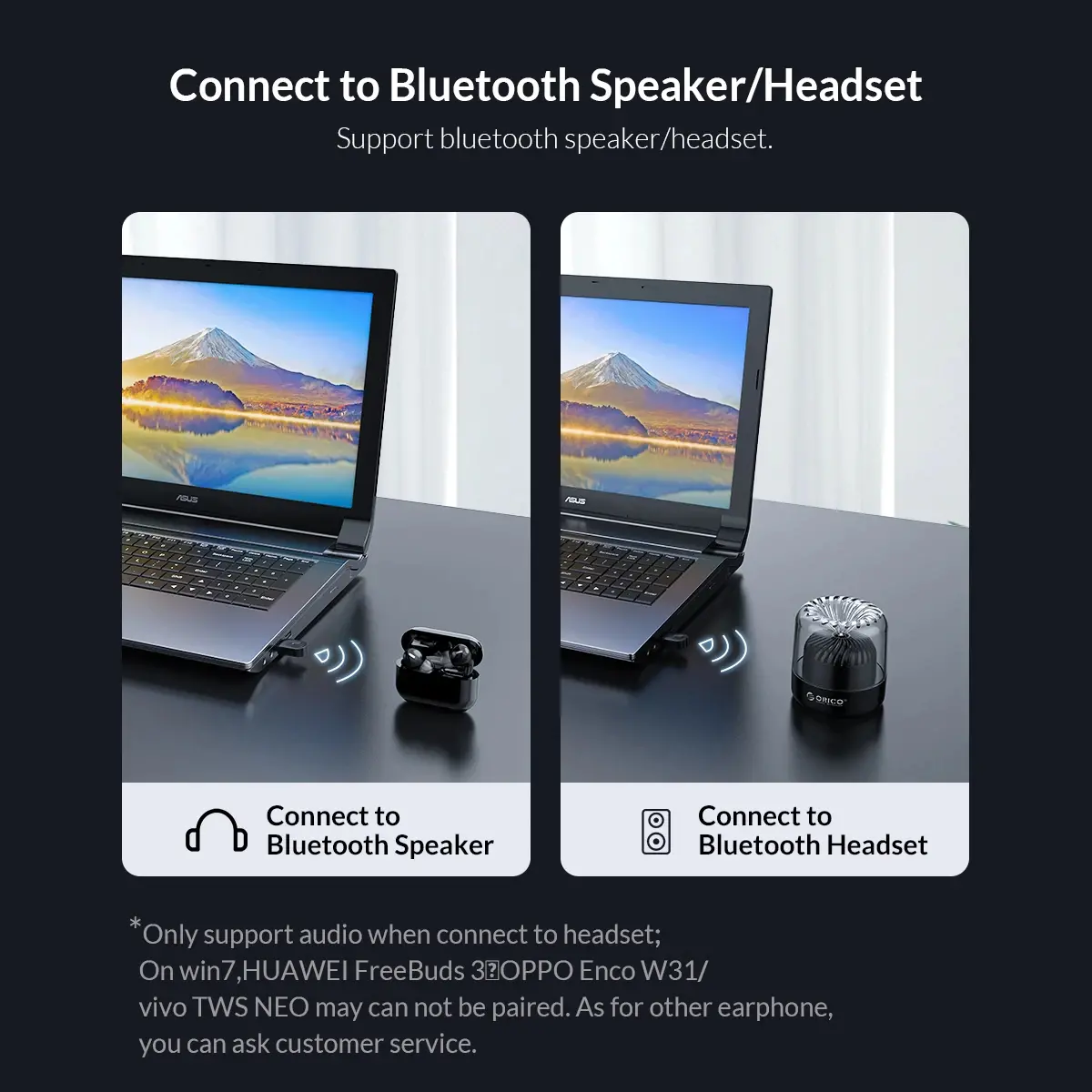 Orico блутут адаптер Bluetooth 5.0 USB adapter, black - BTA-608-BK - image 10