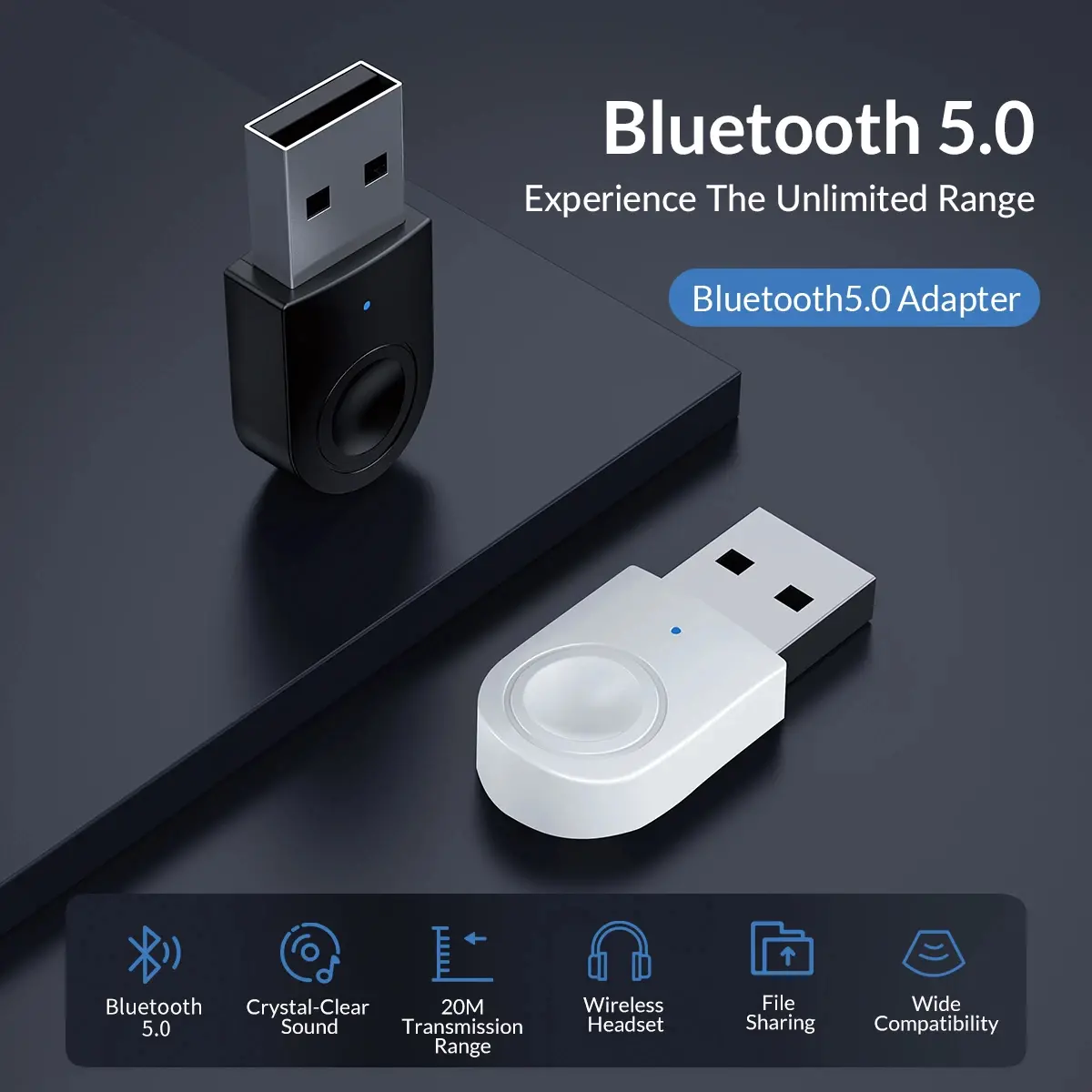 Orico блутут адаптер Bluetooth 5.0 USB adapter, black - BTA-608-BK - image 5