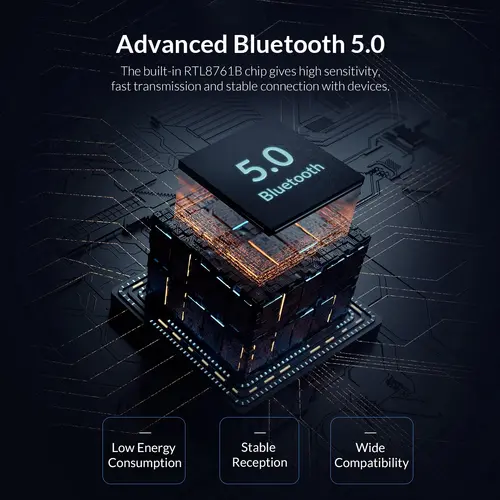 Orico блутут адаптер Bluetooth 5.0 USB adapter, black - BTA-608-BK - image 6