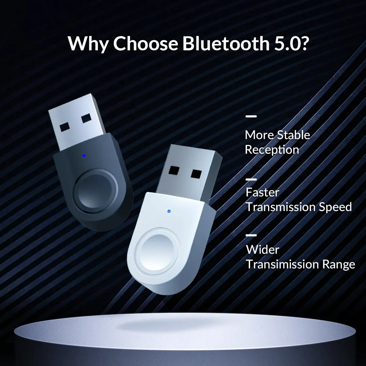 Orico блутут адаптер Bluetooth 5.0 USB adapter, black - BTA-608-BK - image 7