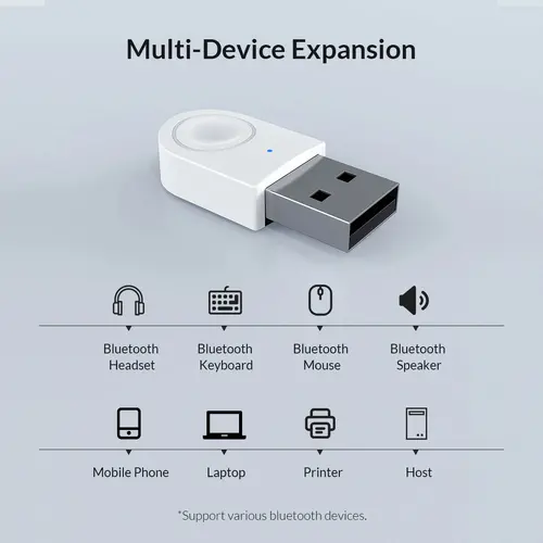 Orico блутут адаптер Bluetooth 5.0 USB adapter, black - BTA-608-BK - image 9