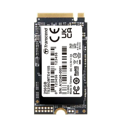 Твърд диск, Transcend 256GB, M.2 2242, PCIe Gen4x4, NVMe, 3D TLC, DRAM-less