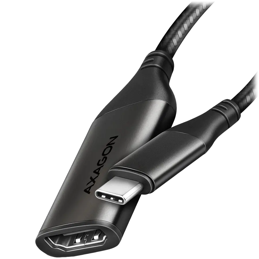 AXAGON RVC-HI2M Adaptor USB-C -> HDMI 2.0 4K/60Hz din aluminiu, cablu 25cm