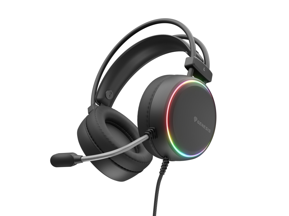 Слушалки, Genesis Headset Neon 613 With Microphone RGB Illumination Black - image 3