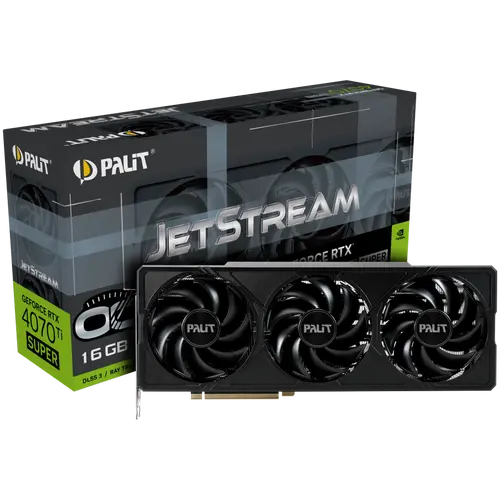 Palit RTX 4070Ti Super JetStream OC 16GB GDDR6X, 256 bit, 1x HDMI 2.1a, 3x DP 1.4a, 3 Fan, 1x 16-pin power connector, recommended PSU 750W,