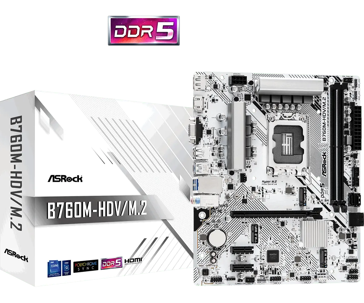 Placă de bază, ASROCK B760M-HDV/M.2