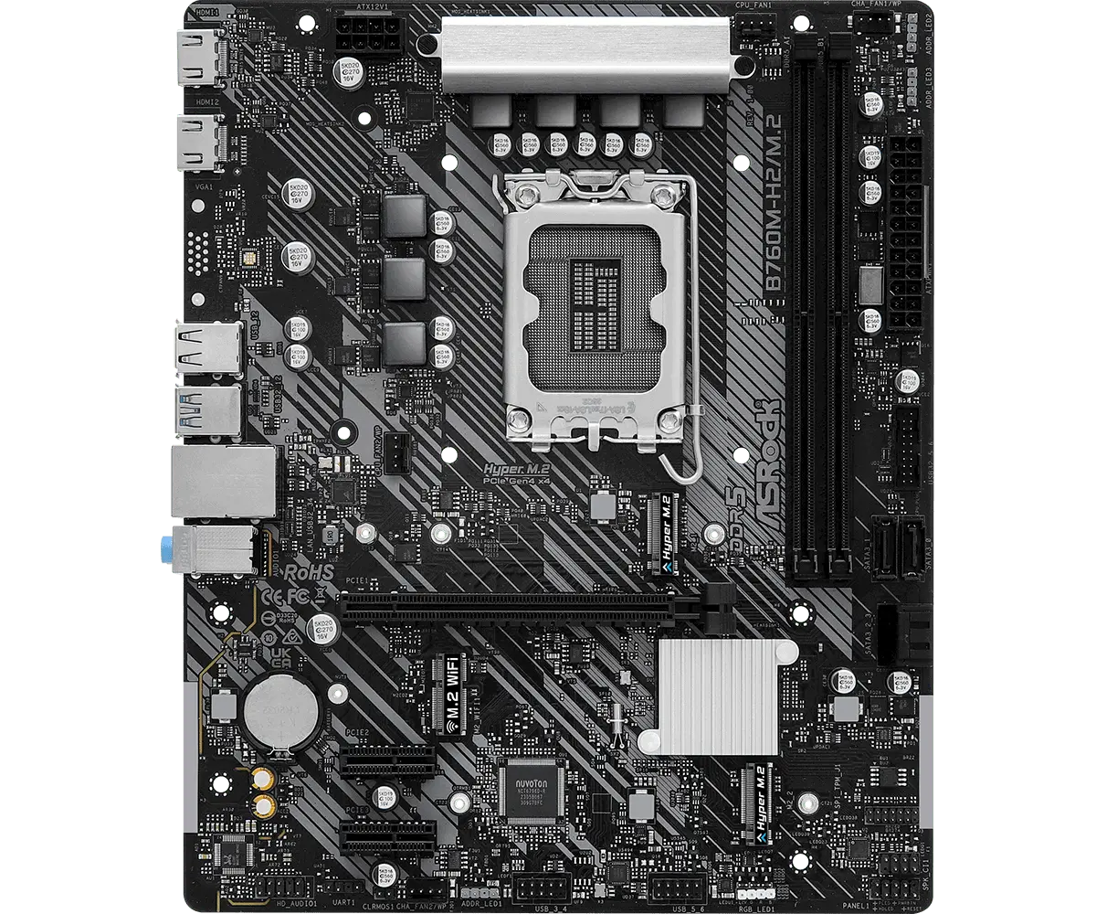 Placă de bază, ASROCK B760M-H2/M.2 /D5/1700 - image 1