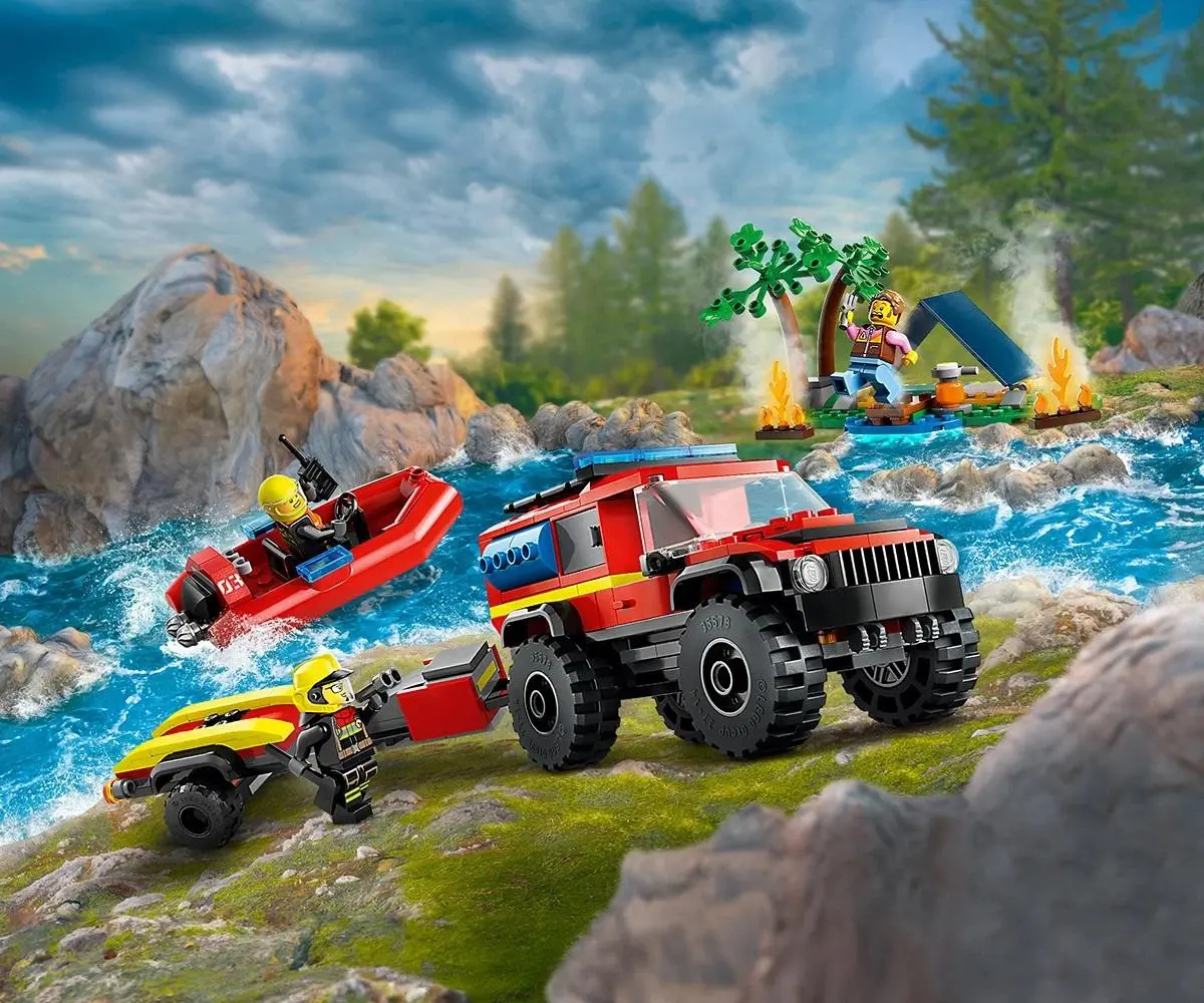 LEGO City - 4x4 Fire Truck with Rescue Boat - 60412 - image 3