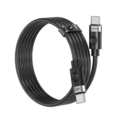 Orico кабел Cable USB C-to-C PD 60W Charging 1.0m Black - CDX-60CC-BK - image 1