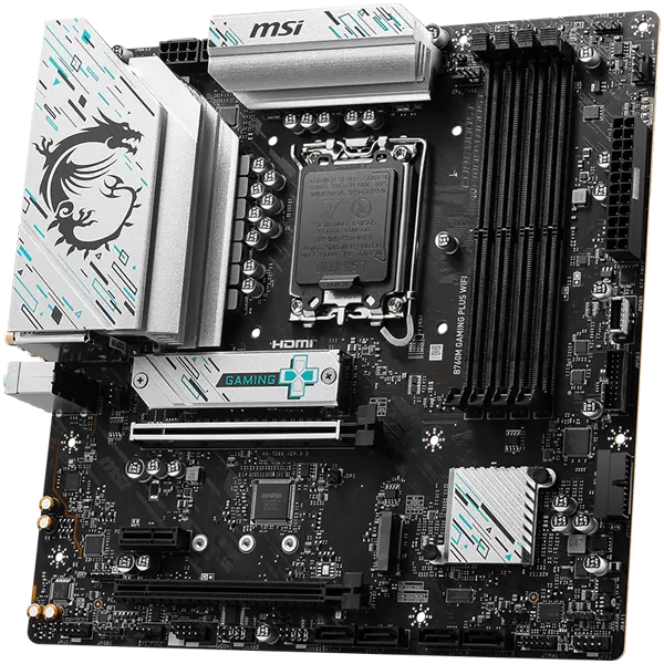 MSI Μητρική πλακέτα Desktop B760M GAMING PLUS WIFI, LGA 1700, 4xDDR5, mATX, Dual Channel DDR5 6800(OC)MHz, 2x θύρες PCIe x16, 2x θύρες M.2, 2x HDMI