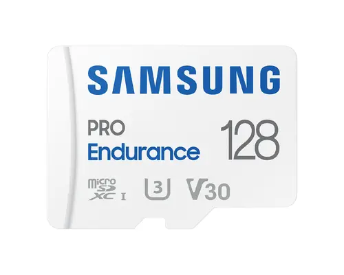Card de memorie Samsung PRO Endurance, microSDXC, UHS-I, 128GB, Adaptor - 1