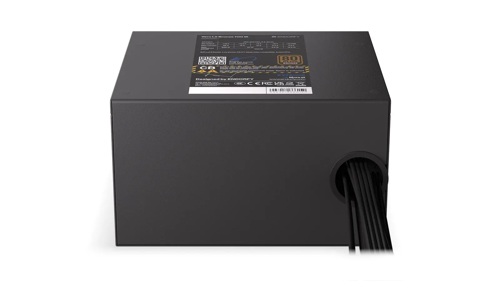 Endorfy Vero L5 Bronze 700W, 80 Plus Bronze, Taiwanese capacitors, 120mm Stratus fan, 87×140×150 mm, 3 Year Warranty - image 7