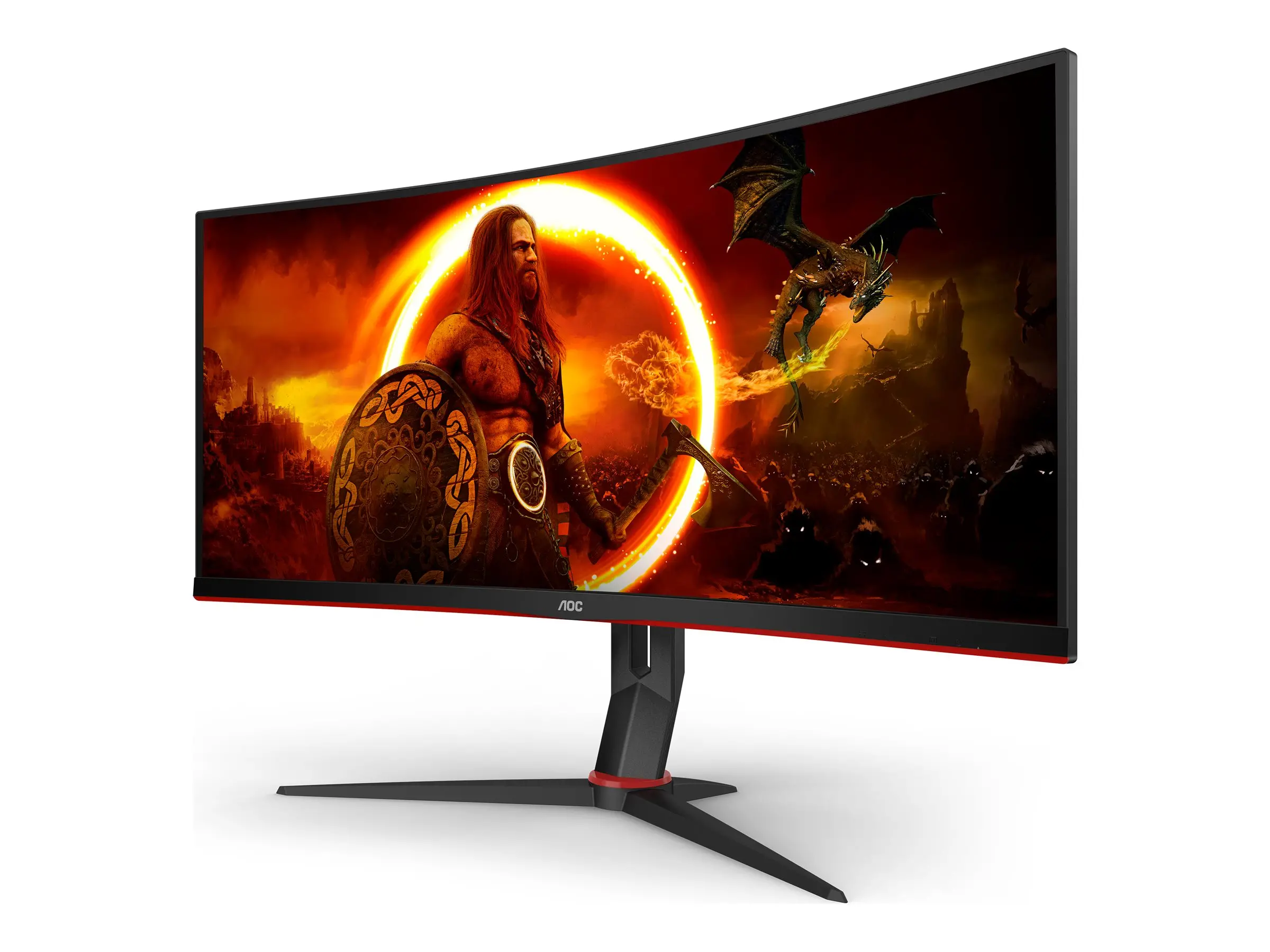 Монитор, AOC CU34G2XP/BK, 34" Curved 1500R VA, WLED, 3440x1440@180Hz, 1ms GtG, 1ms MPRT, 430 cd/m2, 4000:1, 80M:1 DCR, Tilt, Height Adjust, Swivel, 2xHDMI, 2xDP, USB hub - image 1