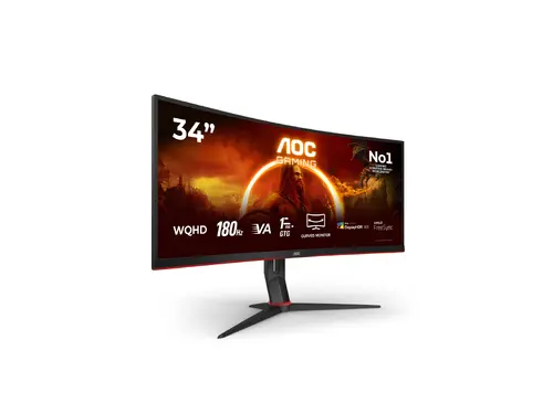 Οθόνη, AOC CU34G2XP/BK, 34" Curved 1500R VA, WLED, 3440x1440@180Hz, 1ms GtG, 1ms MPRT, 430 cd/m2, 4000:1, 80M:1 DCR, Tilt, Height Adjust, Swivel - 8