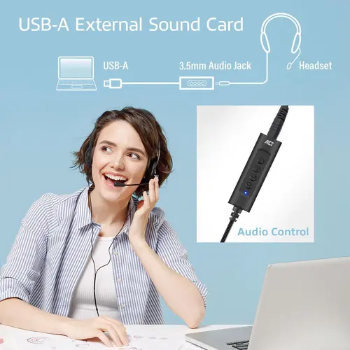 Placă de sunet Ewent AC9360, 2.0, USB, 3.5 mm, Neagră - 6