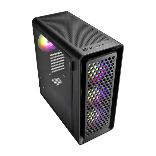 Кутия FSP CUT593, ATX, Ultra-Tower, Type-C, 4 x ARGB 140mm, Черна - image 1