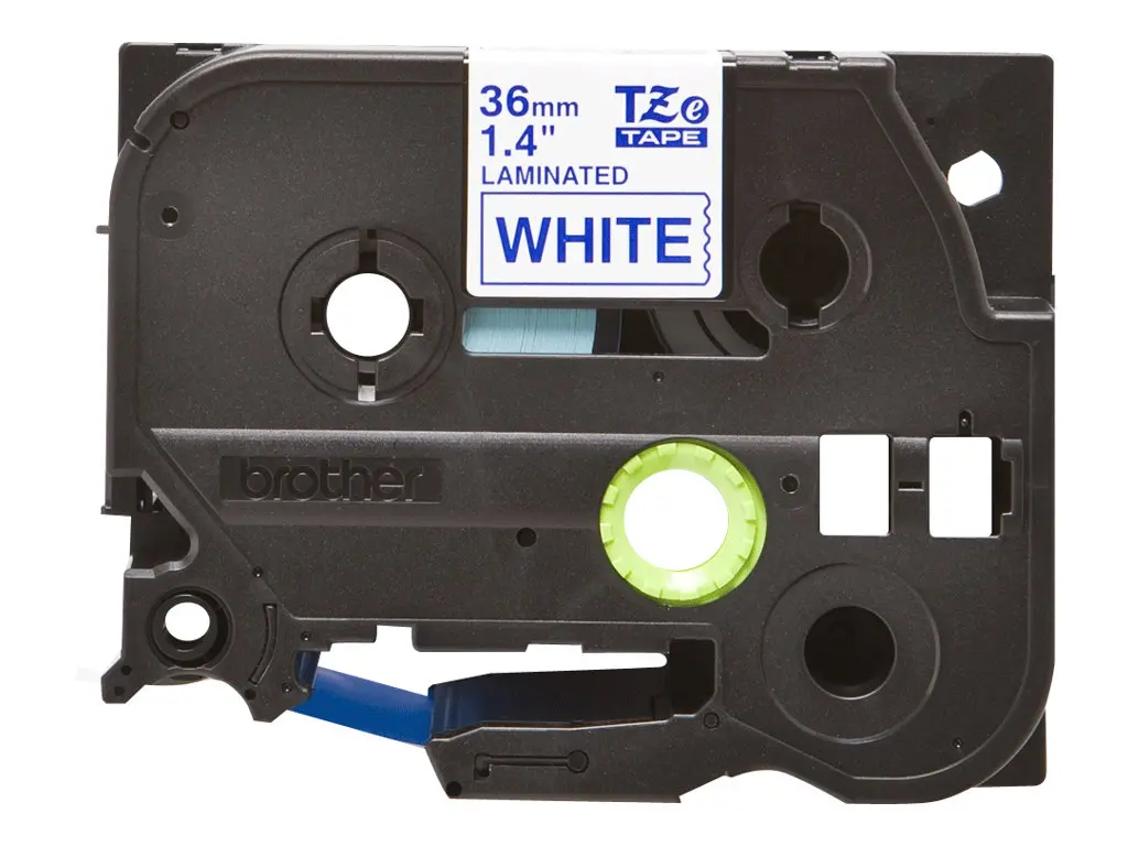 TZ Tape 36mm BLUE ON WHITE