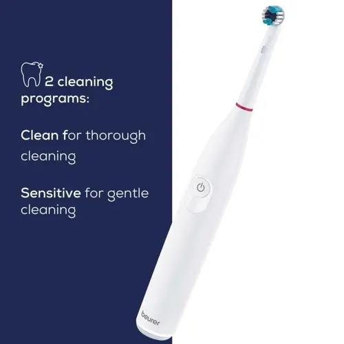 Електрическа четка за зъби, Beurer TB 30 Electric toothbrush; 2 cleaning programs; 20days Battery life; 2-min timer; Oscillating, pulsating, brushing technology; Incl. charger, USB cable with adapter & CBH; white - image 6