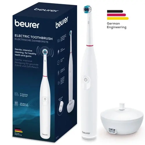 Електрическа четка за зъби, Beurer TB 30 Electric toothbrush; 2 cleaning programs; 20days Battery life; 2-min timer; Oscillating, pulsating, brushing technology; Incl. charger, USB cable with adapter & CBH; white - image 9