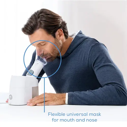 Inhalator cu aburi, Beurer SI 40 Steam vaporizer, cu mască universală flexibilă pentru gură și nas, reglare abur, alimentare de la rețea - 6