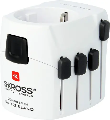 Αντάπτορας SKROSS PRO Earthed 1103145, World, Λευκό - 1