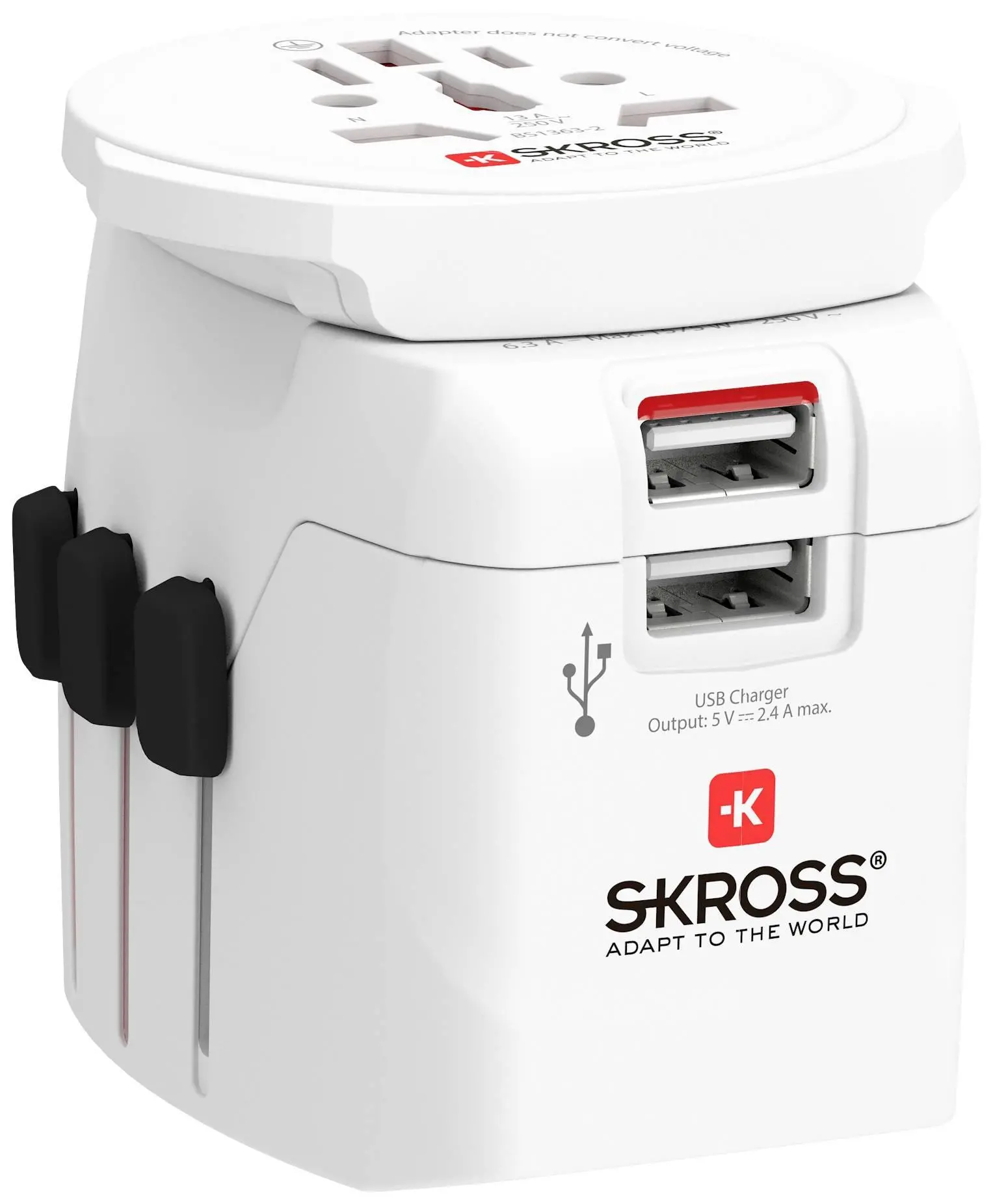 Адаптер SKROSS PRO Light, 2 x USB-A, World, Бял - image 2