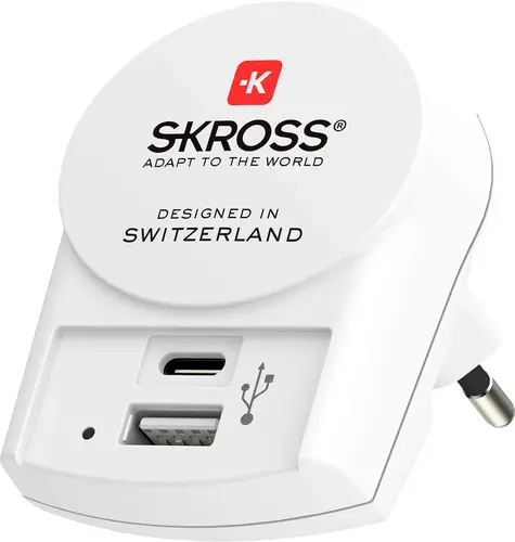Адаптер-зарядно SKROSS Euro USB Charger 1.302423, USB-А, USB-C