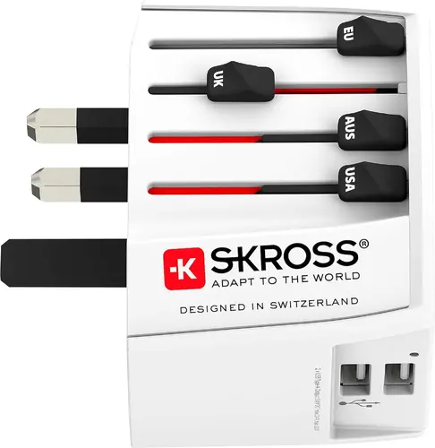Адаптер SKROSS PRO MUV 2 x USB-A, 1.302960, World, Бял - image 1