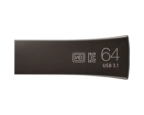 Μνήμη USB Samsung BAR Plus, 64GB, USB-A, Titanium Gray - 1