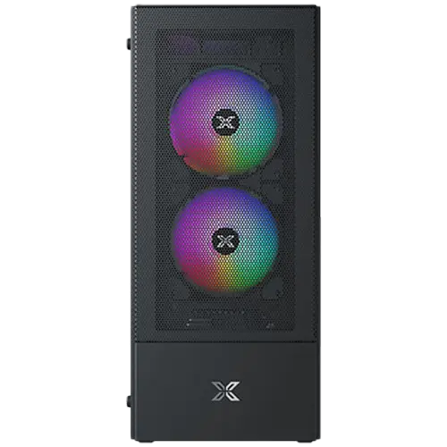 Hero II Air 3F Black EN41655, ATX/M-ATX/MINI ITX, USB3.0 X1, USB2.0 X2, HD AUDIO, Front Meshed Grill & Left TG, 3PCS Z20F Fixed LED Fan - image 1