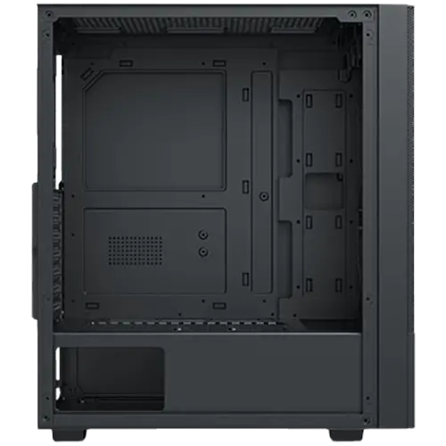 Hero II Air 3F negru EN41655, ATX/M-ATX/MINI ITX, USB3.0 X1, USB2.0 X2, HD AUDIO, grilă frontală tip plasă & TG pe stânga, 3 buc. ventilator LED fix - image 3