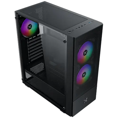 Hero II Air 3F Black EN41655, ATX/M-ATX/MINI ITX, USB3.0 X1, USB2.0 X2, HD AUDIO, Front Meshed Grill & Left TG, 3PCS Z20F Fixed LED Fan - image 5
