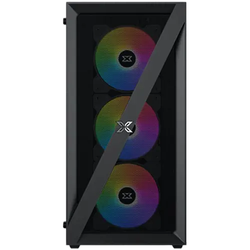 Xigmatek Blade EN40887 ATX/M-ATX/MINI ITX, USB3.0 X1, USB2.0 X2, HD AUDIO, Mehsed Grill Frontpanel & Left Tempered Glass, 4PCS X20C Auto Running LED Fan - image 1