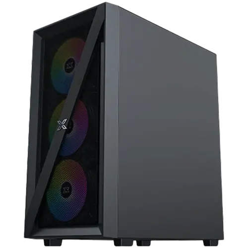 Xigmatek Blade EN40887 ATX/M-ATX/MINI ITX, USB3.0 X1, USB2.0 X2, HD AUDIO, Mehsed Grill Frontpanel & Left Tempered Glass, 4PCS X20C Auto Running LED Fan - image 2