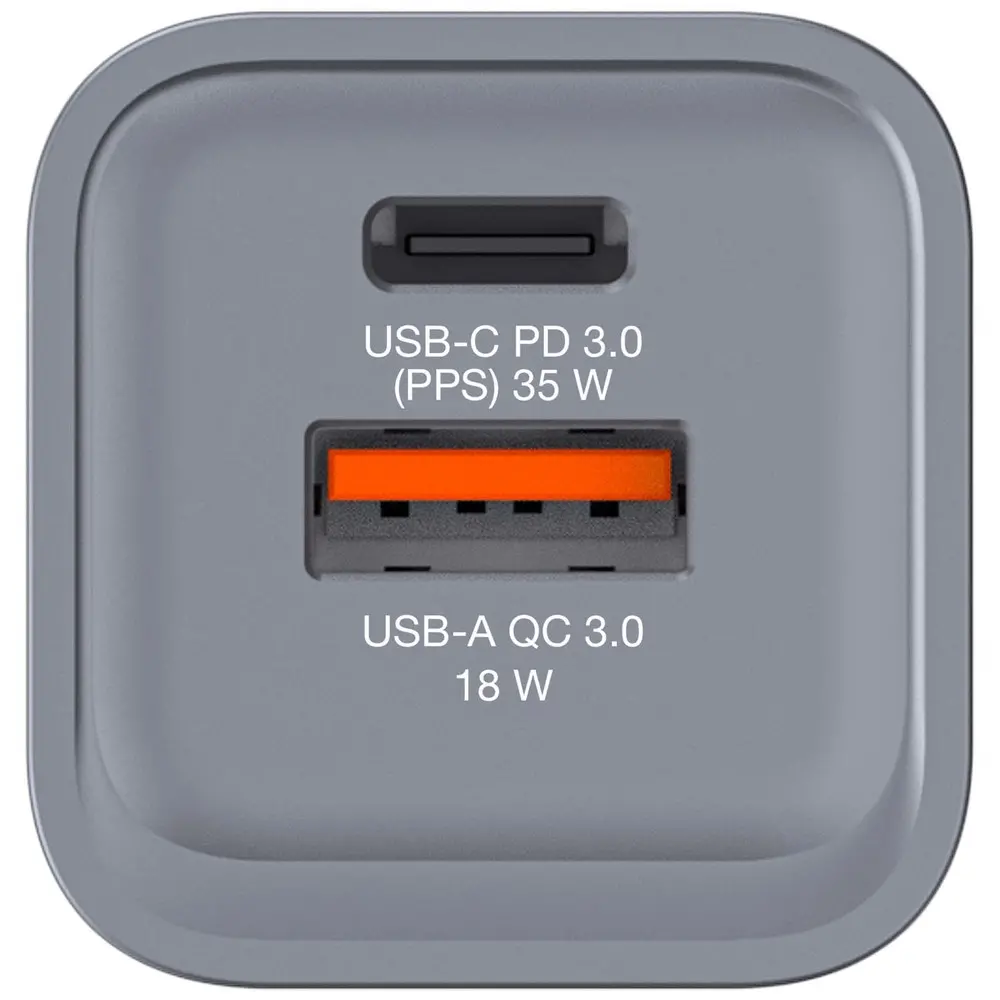 Încărcător, Verbatim GNC-35 GaN Charger 2 Port 35W USB A/C (EU/UK/US) - image 1