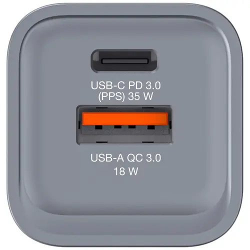 Зарядно устройство, Verbatim GNC-35 GaN Charger 2 Port 35W USB A/C (EU/UK/US) - image 1