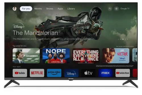 Телевизор, Sharp 43GL4260, 43" LED  Google TV, 4K Ultra HD 3840x2160 Frameless, AQUOS, 1 000 000:1, DVB-T/T2/C/S/S2, Active Motion 1000, HDR10, Dolby Atmos, Dolby Vision, Google Assistant, Chromecast Built-in, HDMI 2.1 with eARC, 3.5mm Headphone jack / line-out, US - image 1