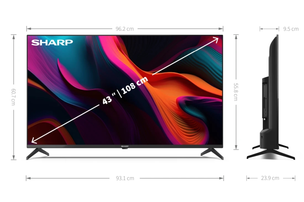 Телевизор, Sharp 43GL4260, 43" LED  Google TV, 4K Ultra HD 3840x2160 Frameless, AQUOS, 1 000 000:1, DVB-T/T2/C/S/S2, Active Motion 1000, HDR10, Dolby Atmos, Dolby Vision, Google Assistant, Chromecast Built-in, HDMI 2.1 with eARC, 3.5mm Headphone jack / line-out, US - image 7