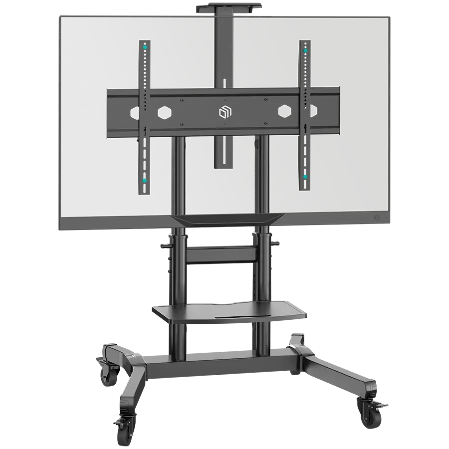 ONKRON Mobile TV Stand Rolling TV Cart for 50"-90" Screens up to 90 kg, Black