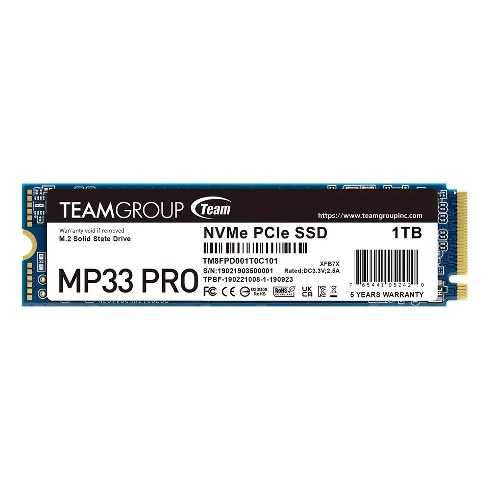 Твърд диск, TEAM SSD MP33 PRO 1TB M2 PCI-E