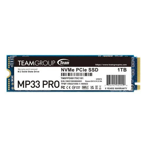 Твърд диск, TEAM SSD MP33 PRO 1TB M2 PCI-E