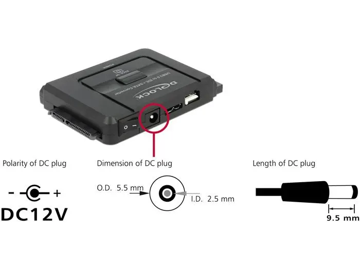 Конвертор Delock, USB 5 Gbps - SATA 6 Gb/s / IDE 40 pin / IDE 44 pin, backup функция - image 3