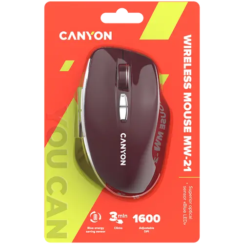 CANYON mouse MW-21 BlueLED 7buttons Wireless Burgundy Red - image 5