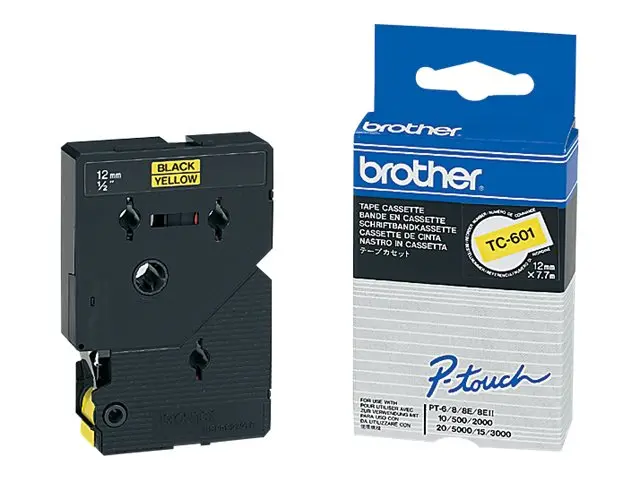 BROTHER P-Touch TC-601 black on yellow 12mm - image 1