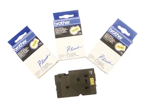 BROTHER P-Touch TC-601 μαύρο σε κίτρινο 12mm - 1