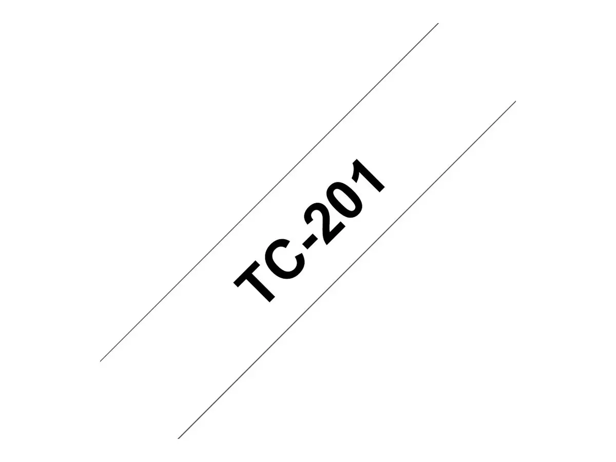 BROTHER P-Touch TC-201 μαύρο σε λευκό 12mm