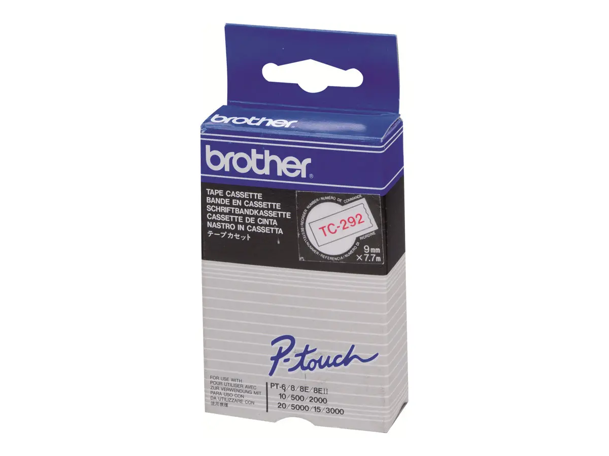 BROTHER P-Touch TC-292 red on white 9mm