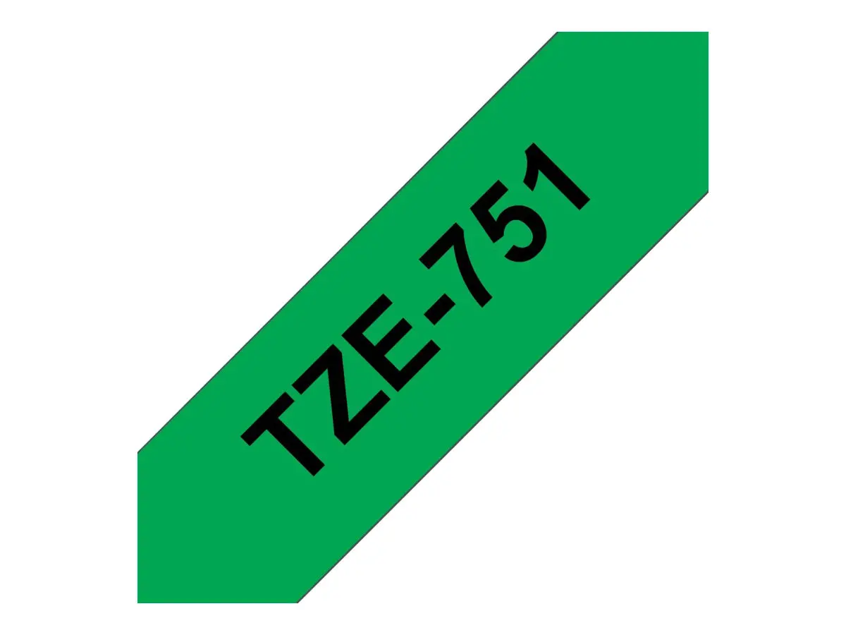 Consumabil, Brother TZe-751 Bandă Negru pe verde, laminată, 24mm, 8 m - Eco - image 1