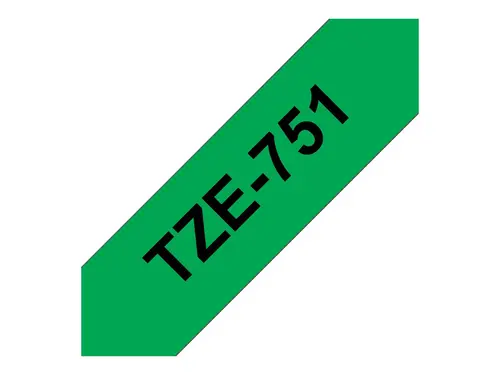 Αναλώσιμο, Brother TZe-751 Ταινία Μαύρο σε πράσινο, ελασματοποιημένη, 24mm, 8 m - Eco - 2